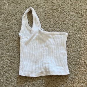 White one strap crop top